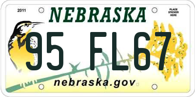 NE license plate 95FL67
