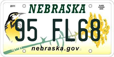 NE license plate 95FL68
