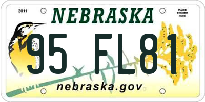 NE license plate 95FL81