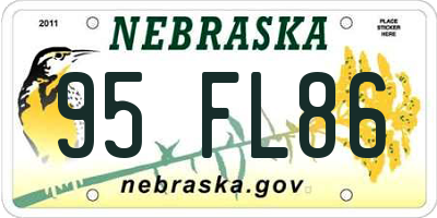 NE license plate 95FL86
