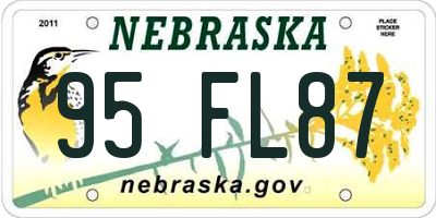 NE license plate 95FL87