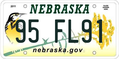 NE license plate 95FL91