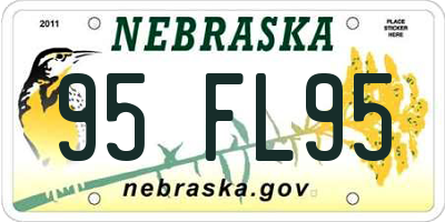 NE license plate 95FL95