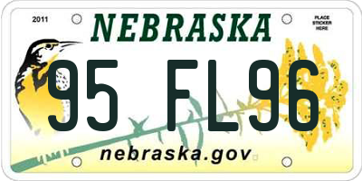 NE license plate 95FL96