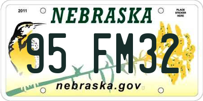 NE license plate 95FM32