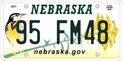 NE license plate 95FM48