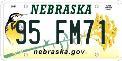 NE license plate 95FM71