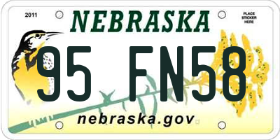 NE license plate 95FN58