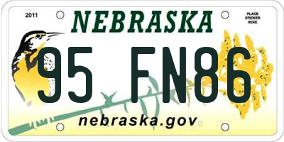NE license plate 95FN86