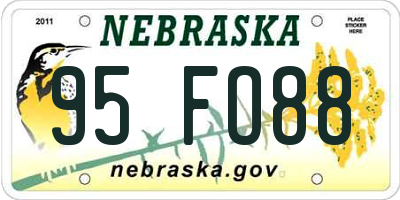 NE license plate 95FO88