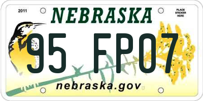 NE license plate 95FP07