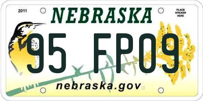 NE license plate 95FP09
