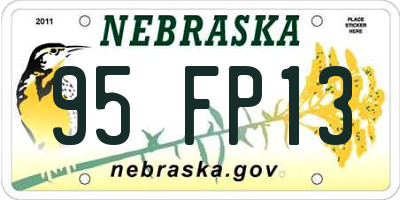 NE license plate 95FP13
