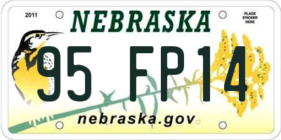 NE license plate 95FP14