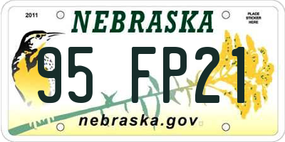 NE license plate 95FP21