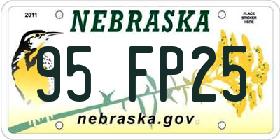 NE license plate 95FP25