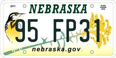 NE license plate 95FP31