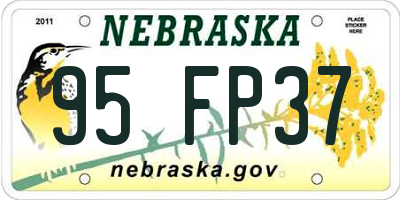 NE license plate 95FP37