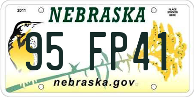 NE license plate 95FP41