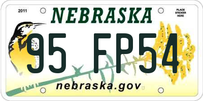 NE license plate 95FP54