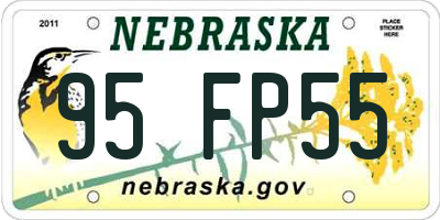 NE license plate 95FP55