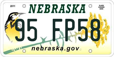 NE license plate 95FP58