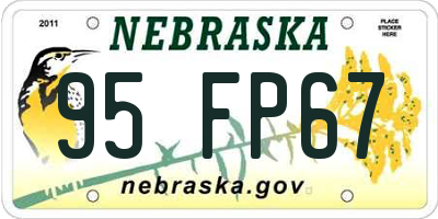 NE license plate 95FP67