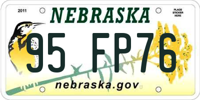 NE license plate 95FP76