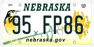 NE license plate 95FP86