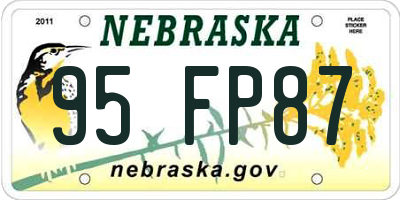 NE license plate 95FP87