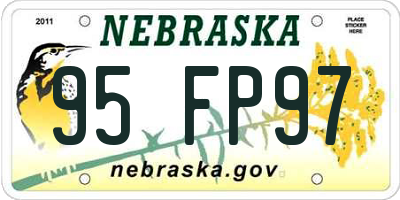 NE license plate 95FP97