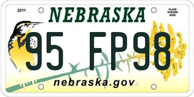 NE license plate 95FP98