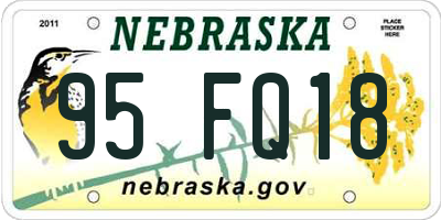NE license plate 95FQ18