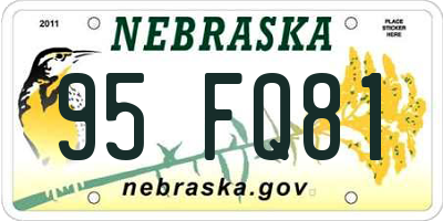 NE license plate 95FQ81