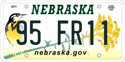 NE license plate 95FR11