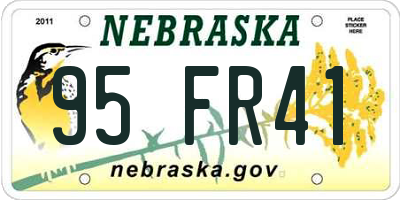 NE license plate 95FR41