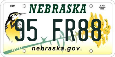 NE license plate 95FR88