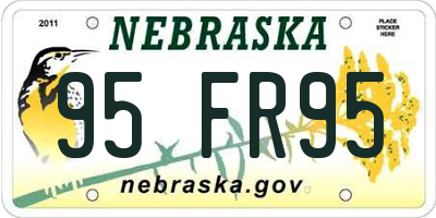 NE license plate 95FR95