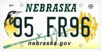 NE license plate 95FR96