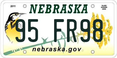 NE license plate 95FR98