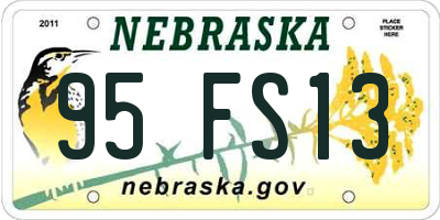 NE license plate 95FS13