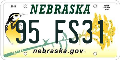 NE license plate 95FS31