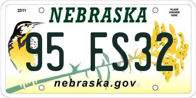 NE license plate 95FS32