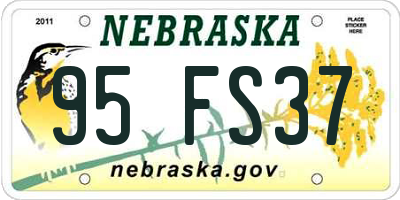 NE license plate 95FS37