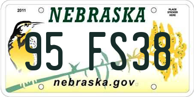 NE license plate 95FS38