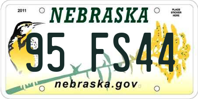 NE license plate 95FS44