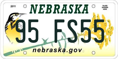 NE license plate 95FS55