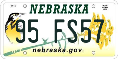 NE license plate 95FS57