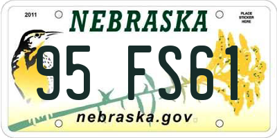 NE license plate 95FS61