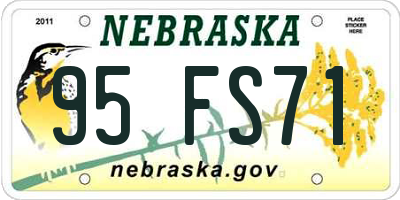 NE license plate 95FS71